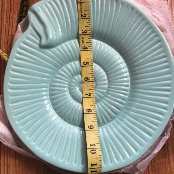 NWT 4-pc Porcelain Big Aqua Sea Shell Dinner Plates - Picture 4 of 9
